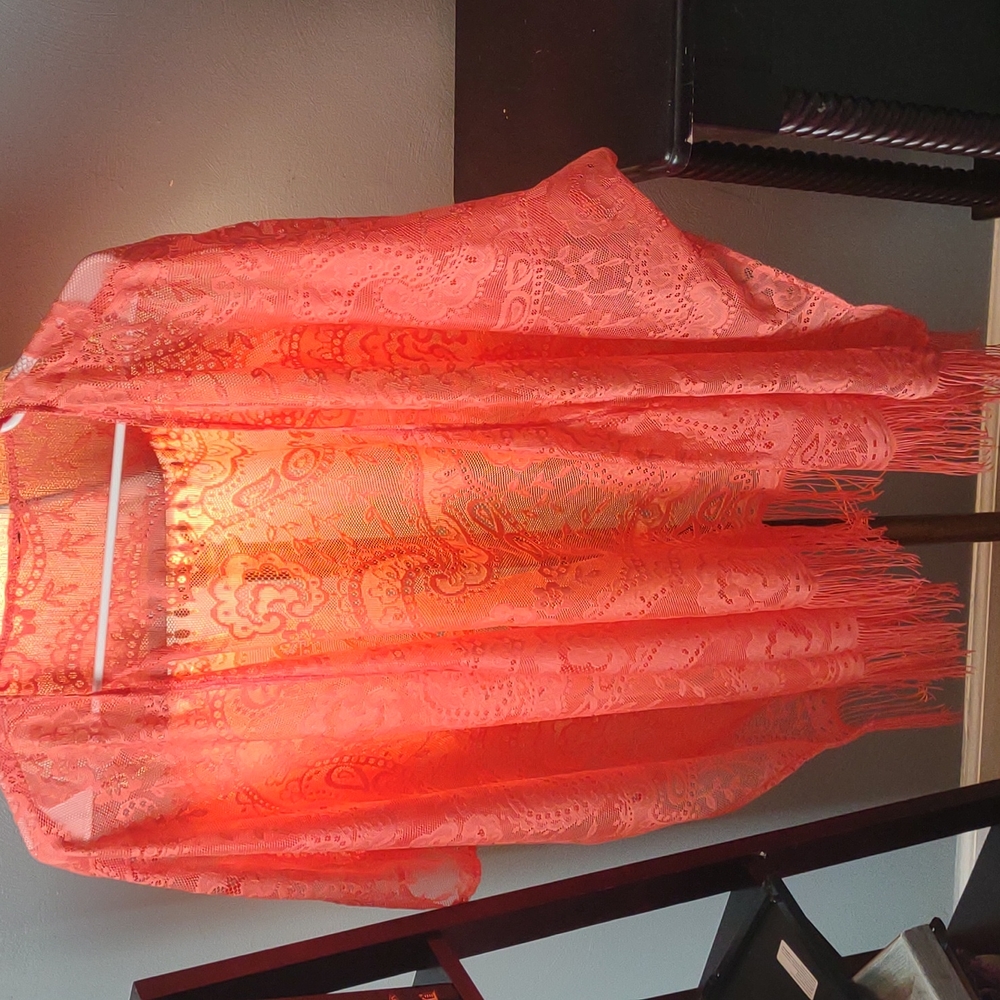 Bright Peach / Orange Shawl ( one size fits all)